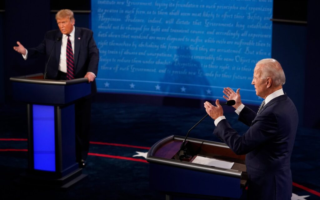momentos del debate entre Trump y Biden