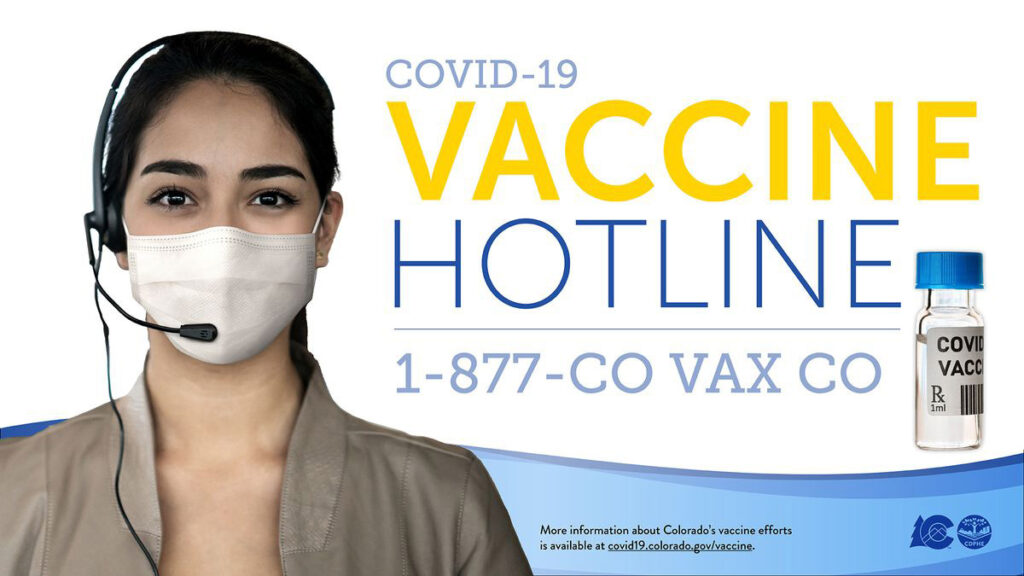 Colorado launches new COVID-19 vaccine hotline Use nueva línea contra el covid-19