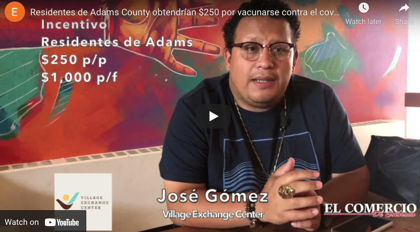 Residentes de Adams County obtendrían $250 por vacunarse contra el covid