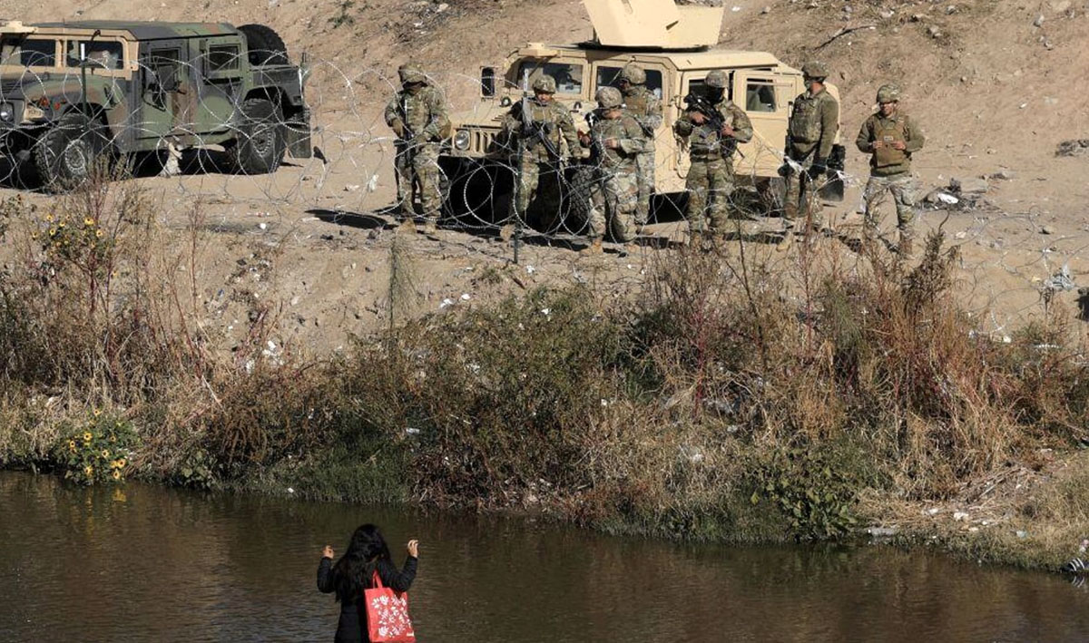 Guardia Nacional de EEUU custodia frontera con México