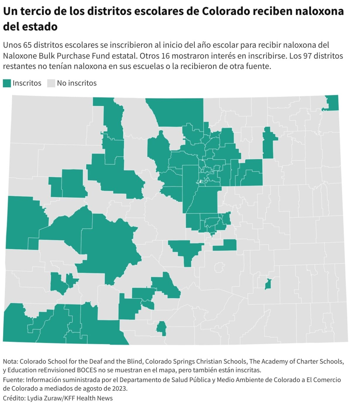 Un tercio de los distritos escolares de Colorado reciben naloxona