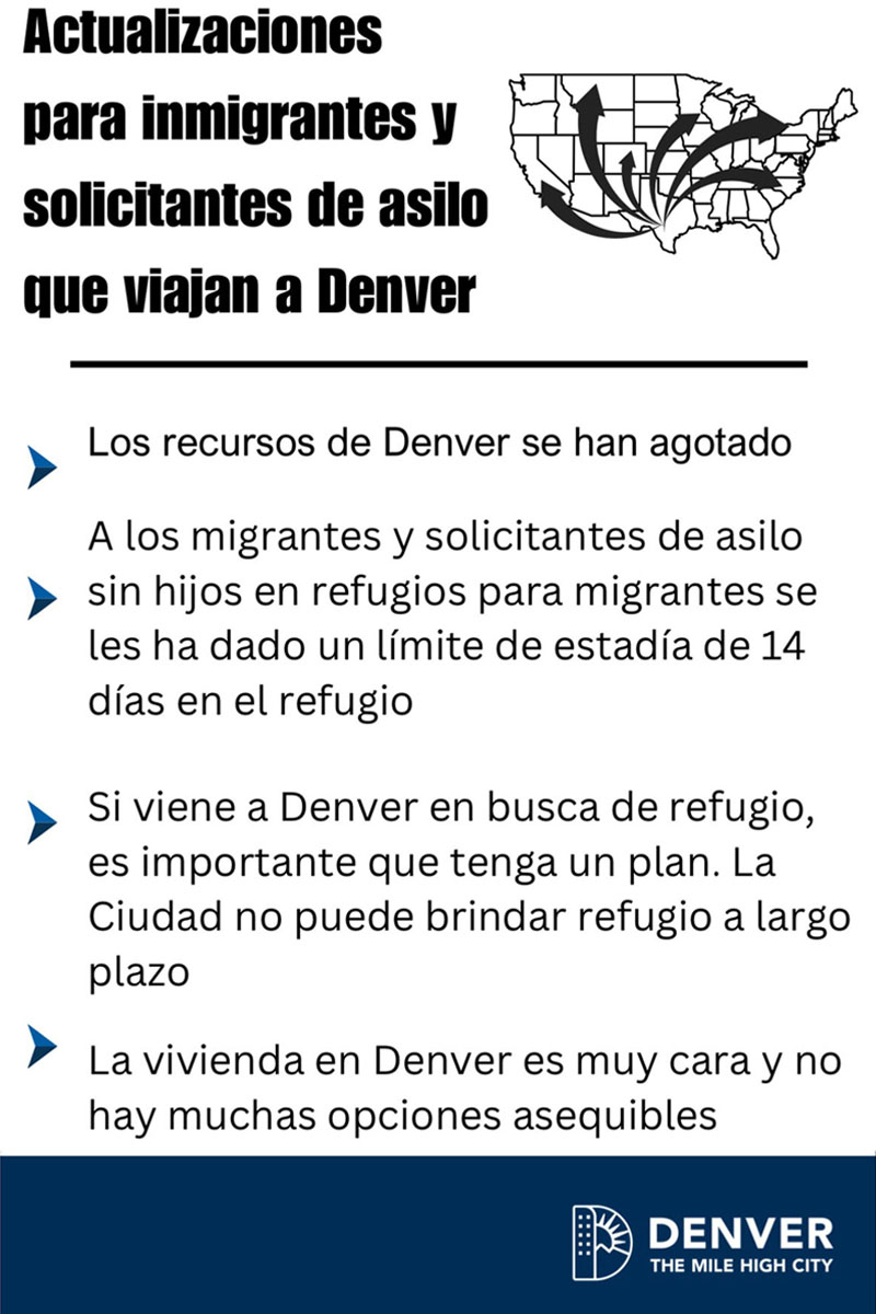Disuaden a migrantes para que no vengan a Denver