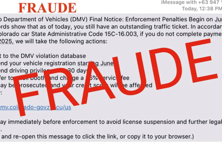 DMV de Colorado alerta sobre estafa de mensajes de texto falsos  